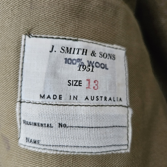 1951 J. Smith & Son Military Field Jacket Size 13 - Picture 5 of 5